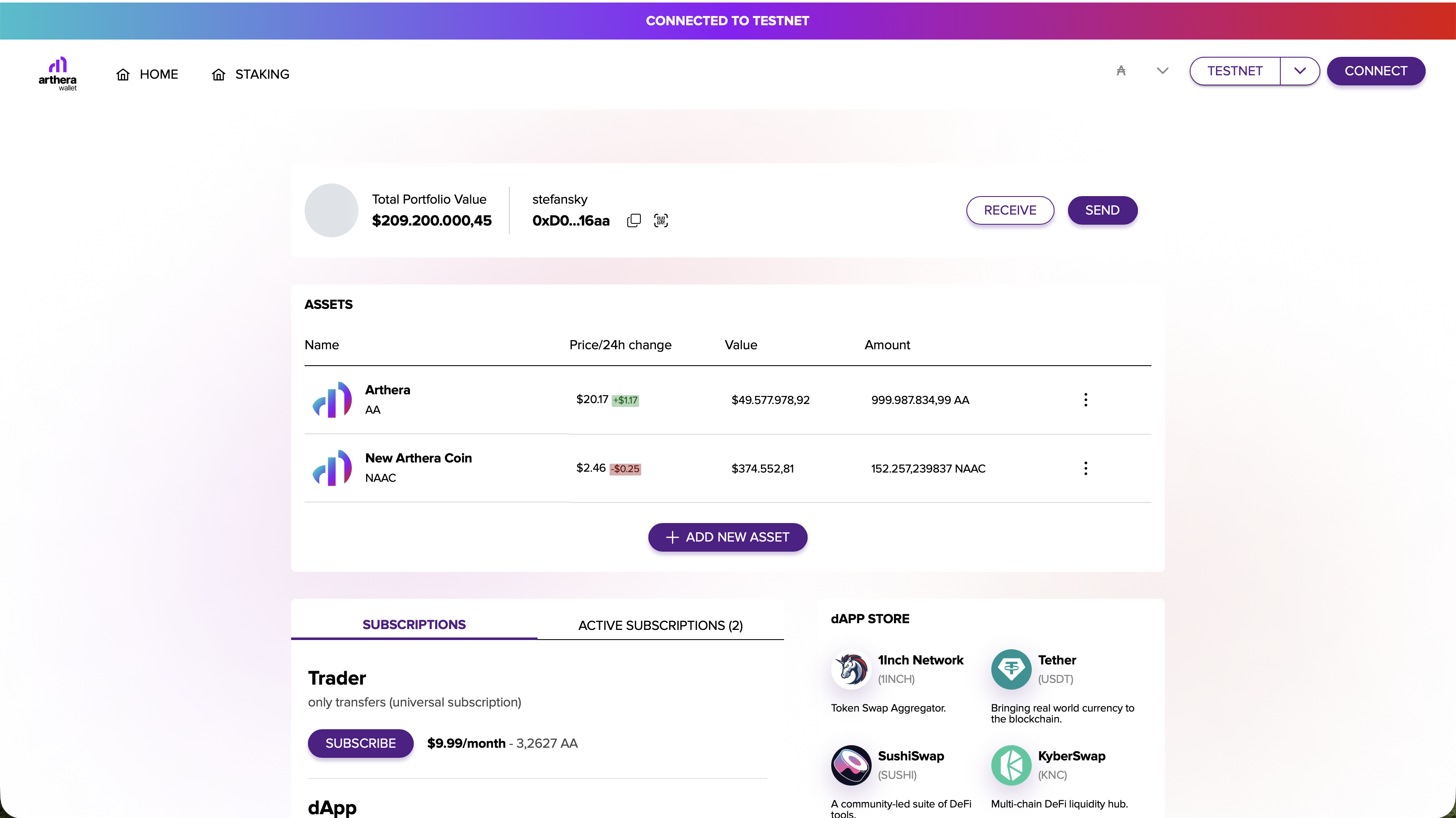 Arthera Wallet