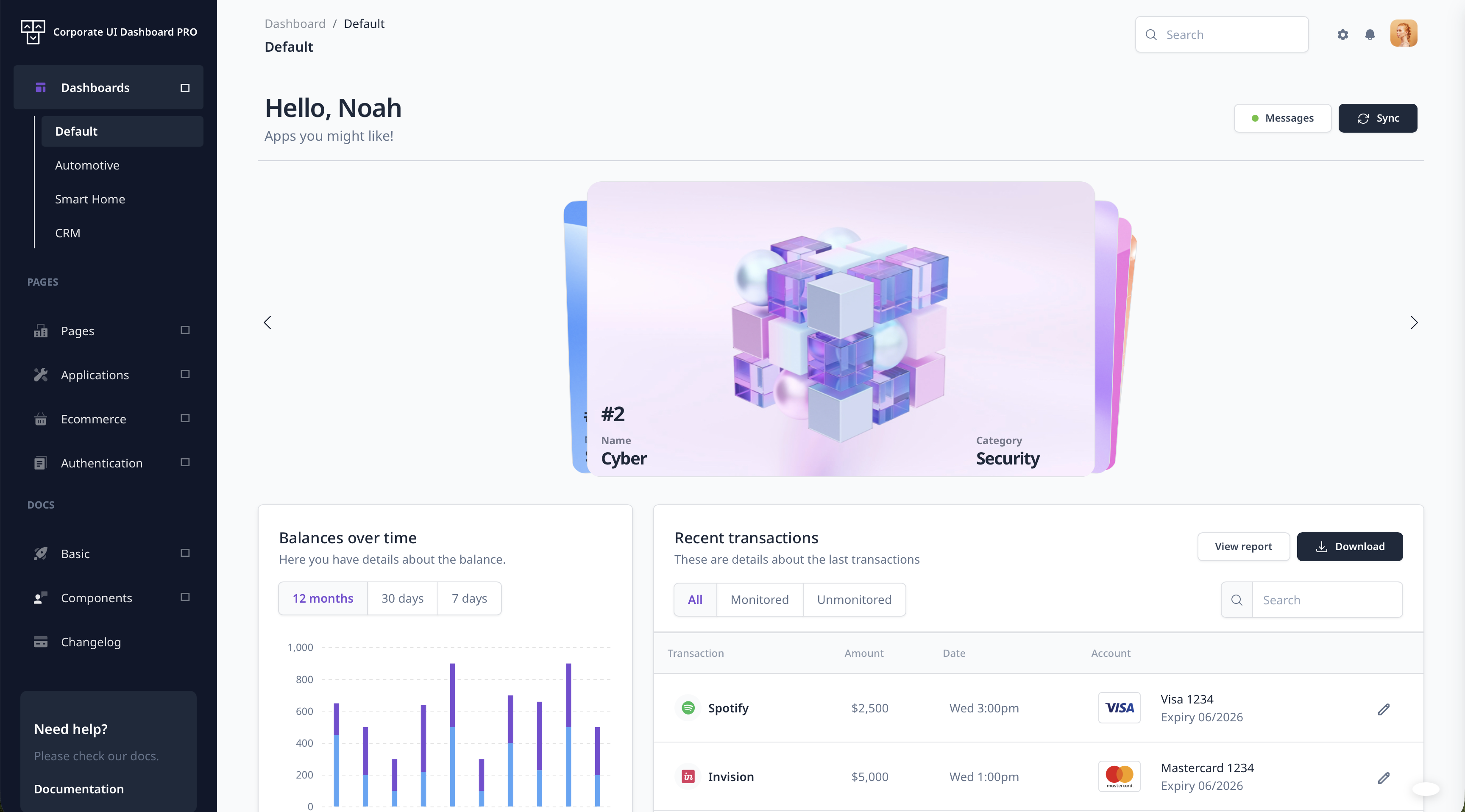 Corporate UI Dashboard PRO